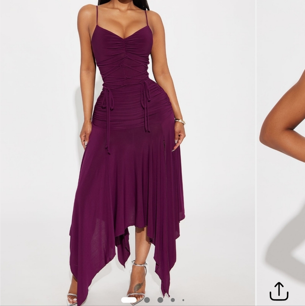 Fashion Nova Deep Purple Asymmetrical Dress